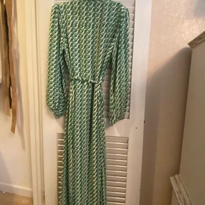 Zara green belted dress